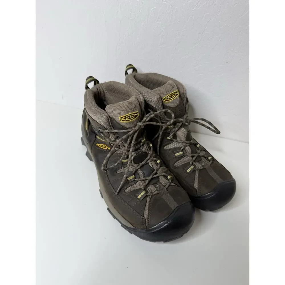 KEEN Targhee II Mid Waterproof Hiking Boots Men’s 12 Brown Leather Trail Shoes